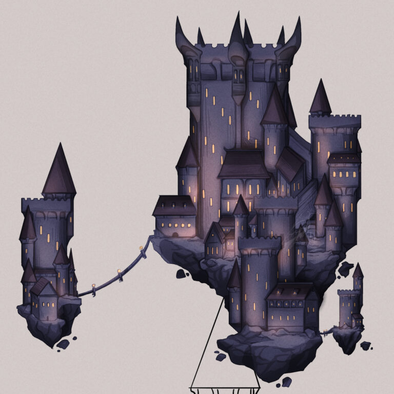 floating castle gif